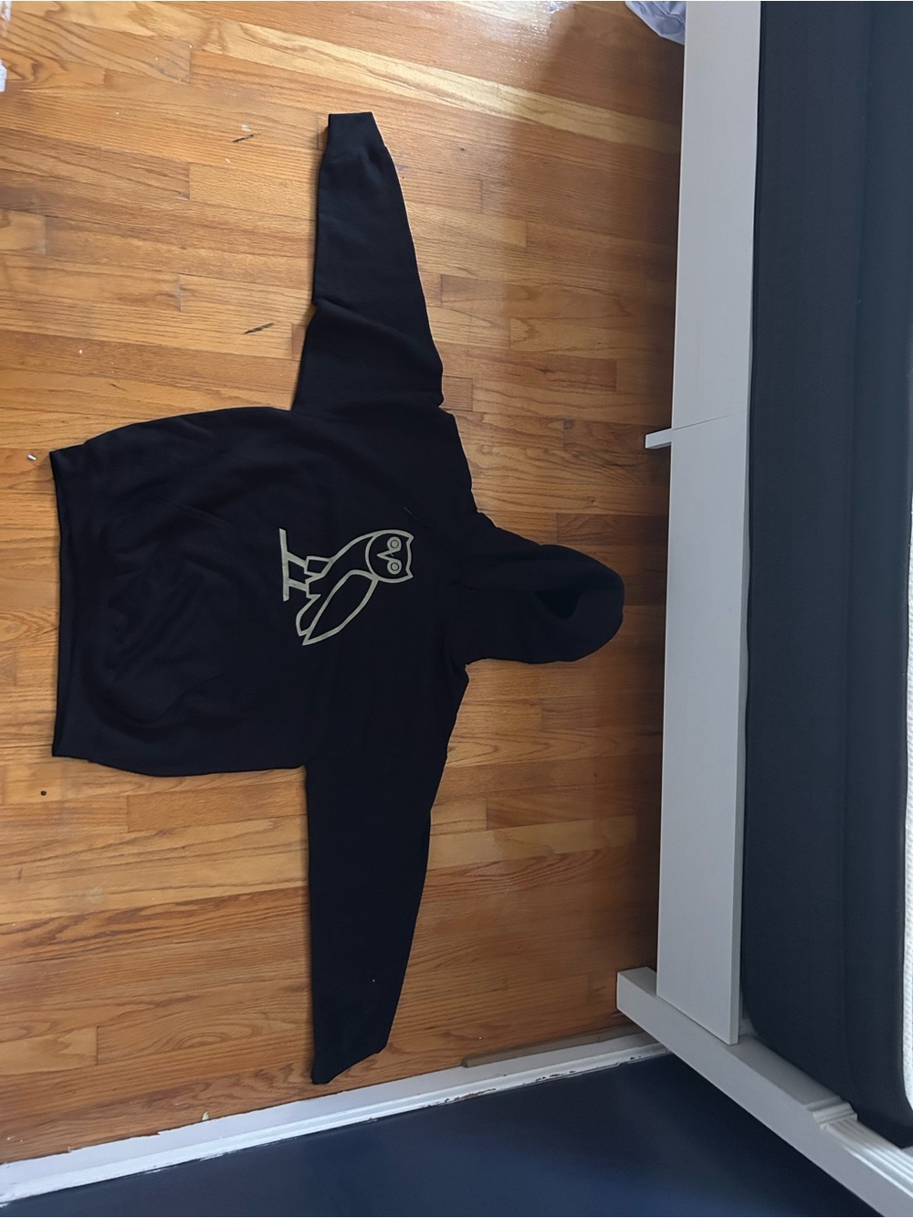 OVO Black Hoodie with Reflective Owl Logo - Men Sweater
